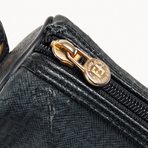 Fendi Vintage Grey & Black FF Coated Canvas Crossbody Bag - Picture 11 of 13